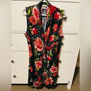 Elegant Floral and Polka Dot Dress